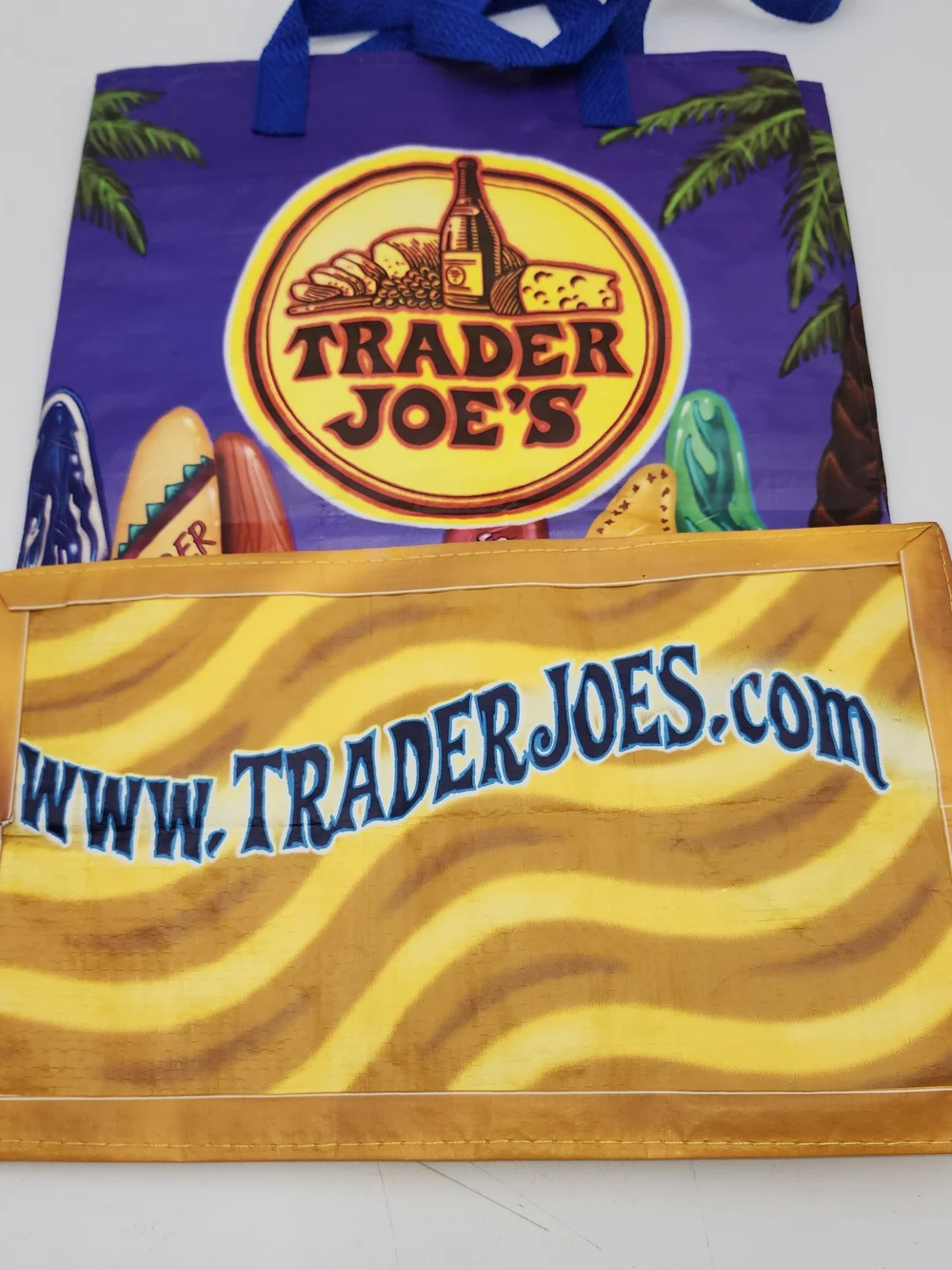 Trader Joe's Vintage Reusavle Grocery Tote Bag - Vibrant Purple Surfboards